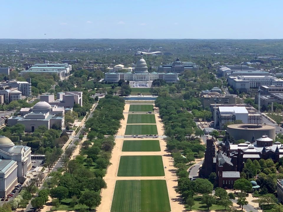 View of the United States Capitol from the top of the Washington Monument