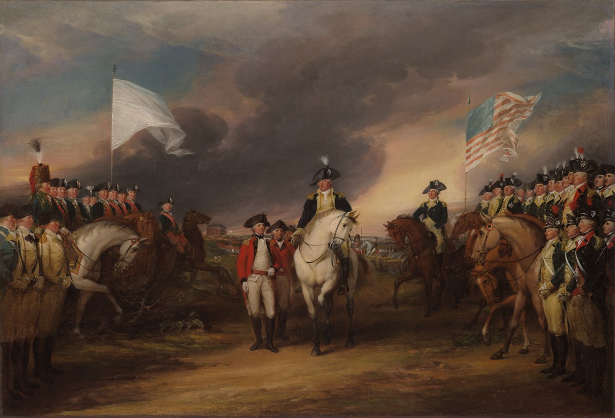 The Surrender of Lord Cornwallis at Yorktown, October 19, 1781. By John Trumbull, 1756-1843.