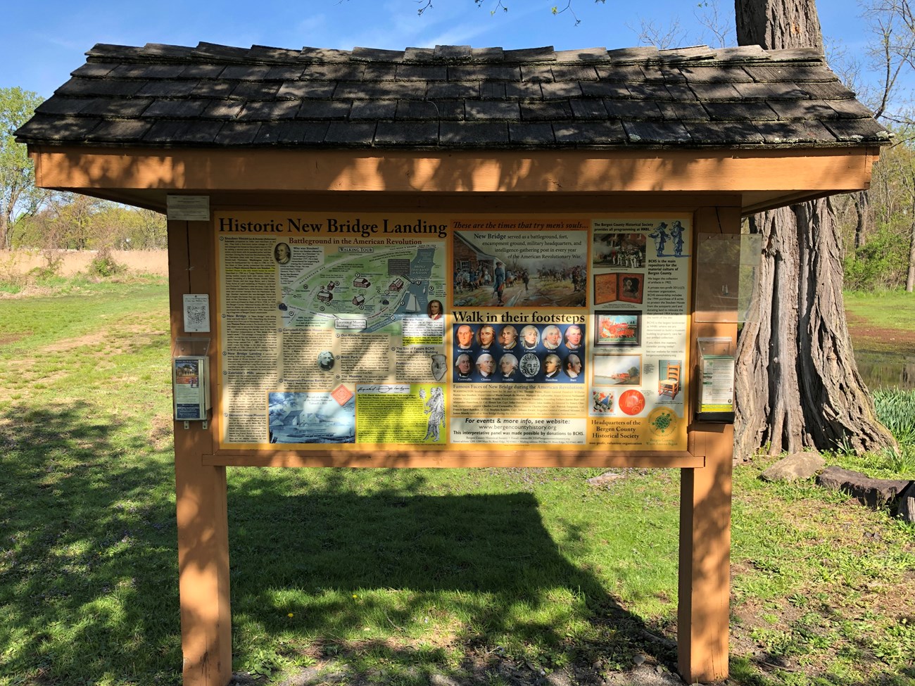 Kiosk at the Zabriskie-Steuben House, River Edge, New Jersey.
