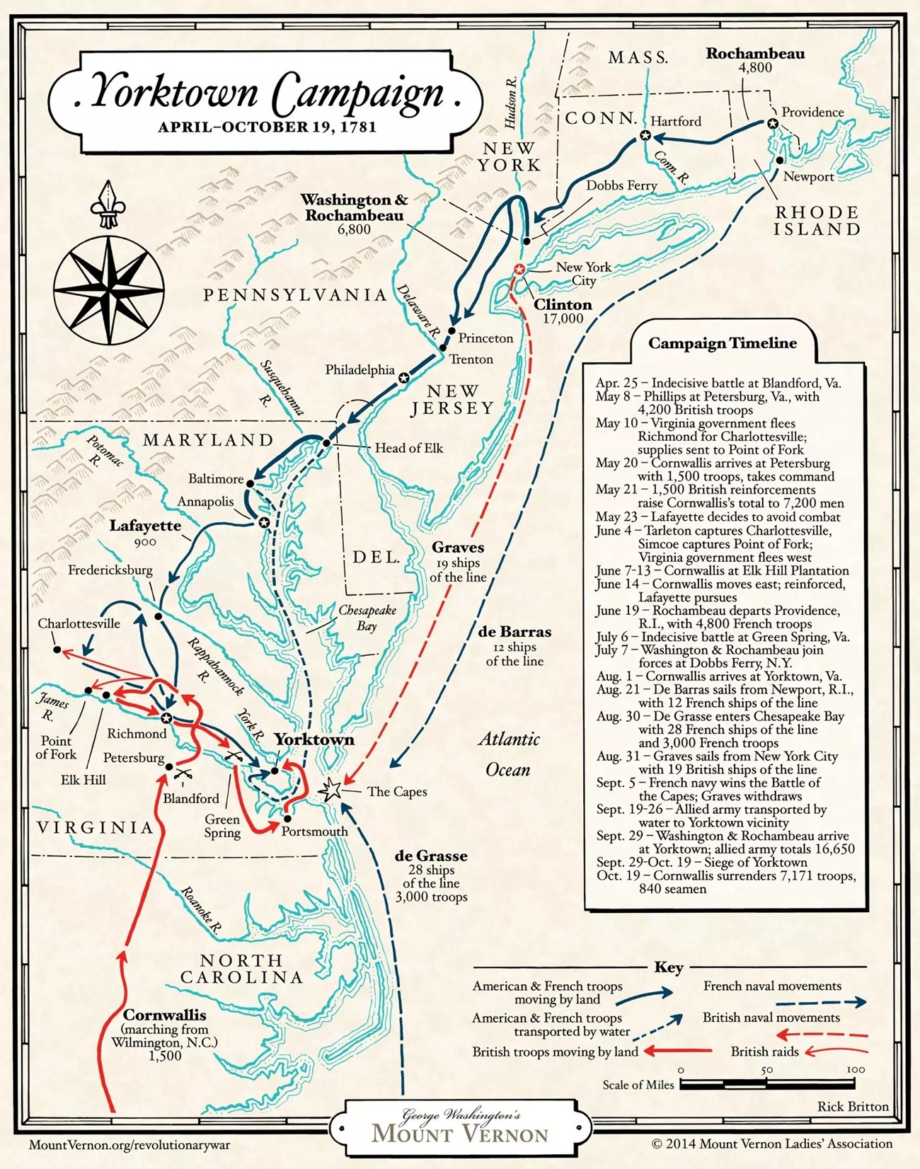 Yorktown Campaign Map (Mount Vernon Ladies Association)