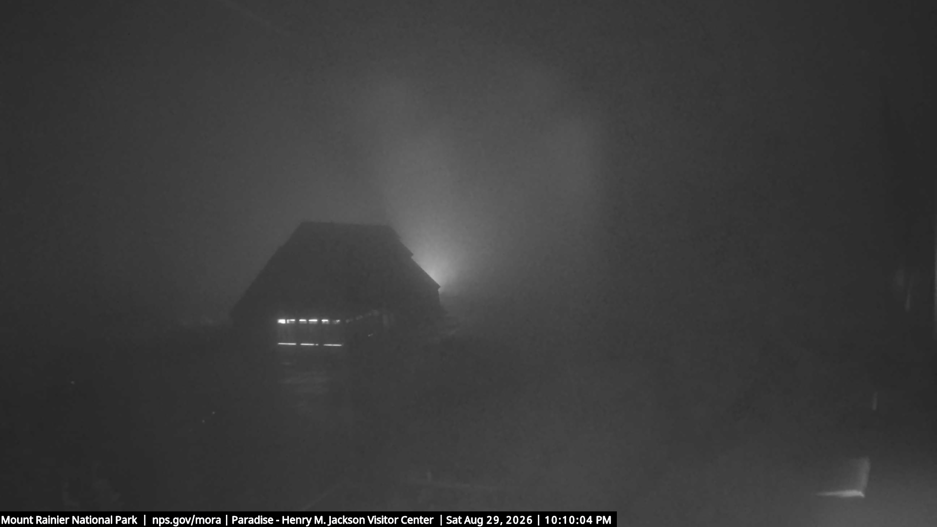 Jackson Visitor Center webcam frame at Paradise on Mount Rainier.
