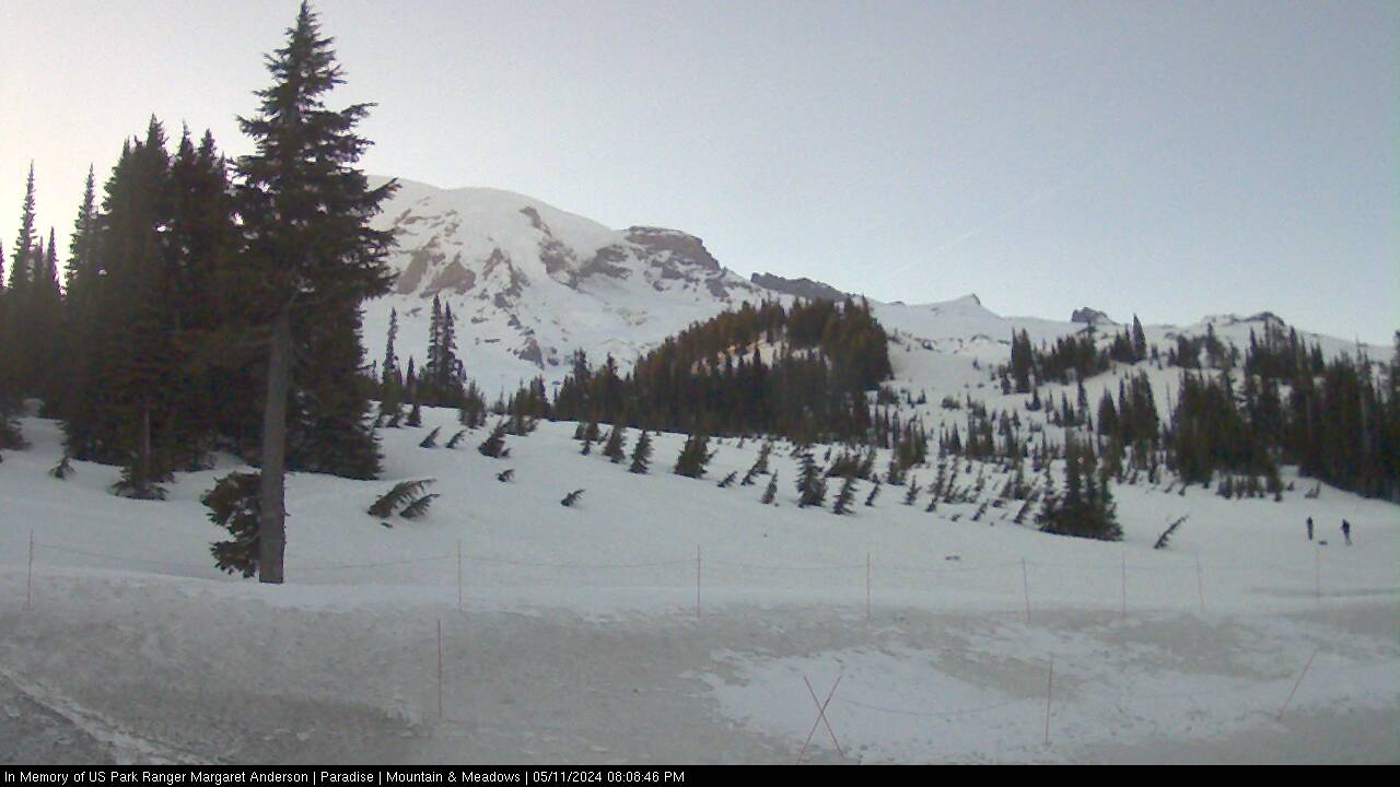 A view of Mount Rainier from the Paradise Visitor Center. Thumbnail photo taken from webcam on October 11, 2012.