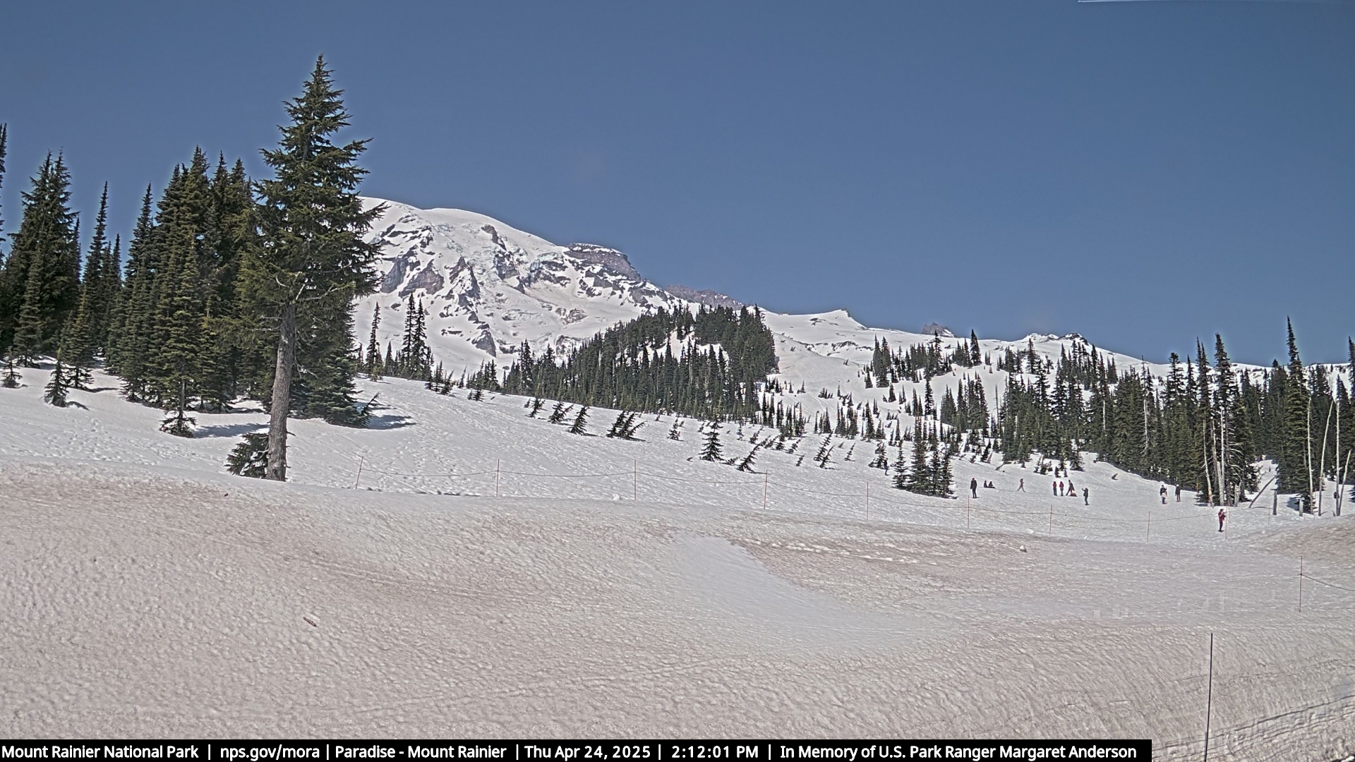 A view of Mount Rainier from the Paradise Visitor Center. Thumbnail photo taken from webcam on October 11, 2012.