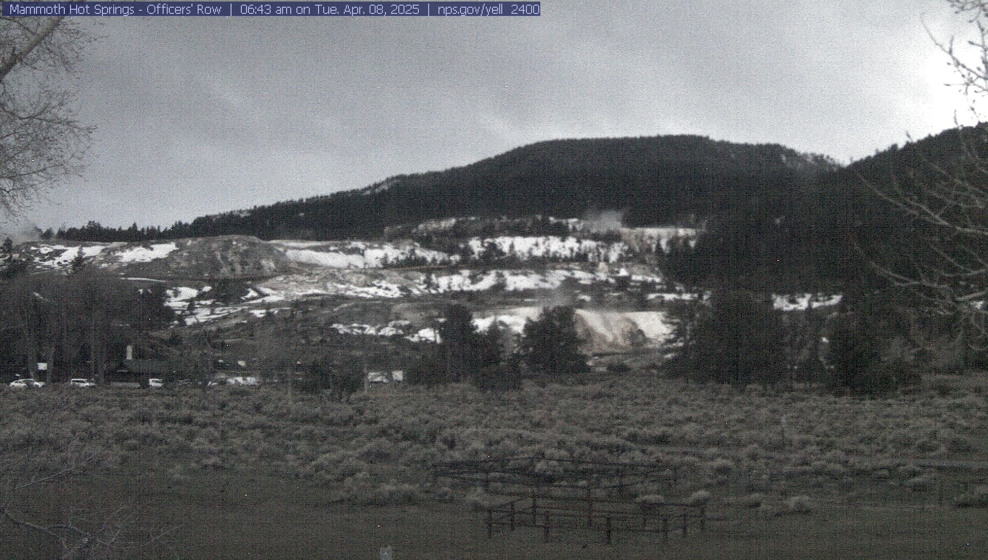 Current view of the Mammoth Hot Springs Terraces