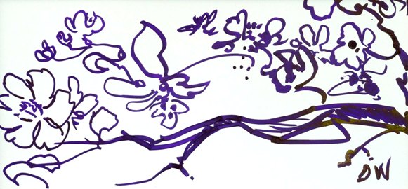 Dmitri Wright, 'Blossoms at Weir Farm', 2013, ink on prepared paper