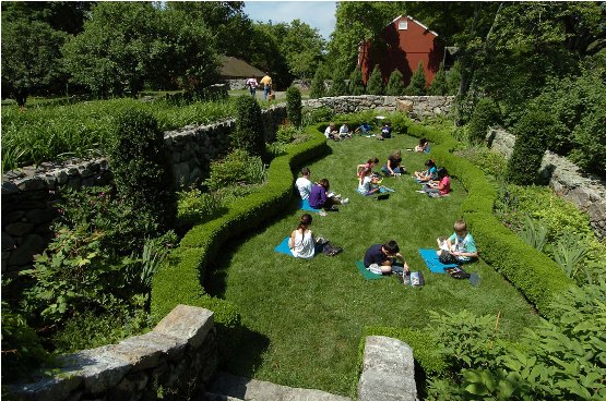 Students Paint in the Sunken Garden at Weir Farm National Historic Site