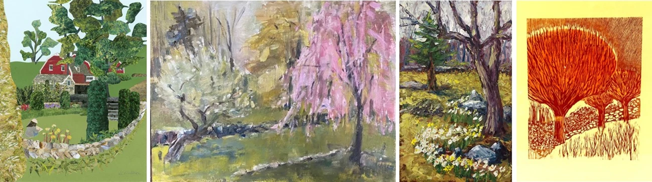 4 works by Weir Farm Artist Collective Members 4 works by Weir Farm Artist Collective Members depicting Weir Farm scenes.