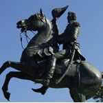 Bronze statue of Andrew Jackson on horseback