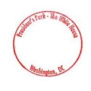 Red stamp that reads "President's Park- The White House"