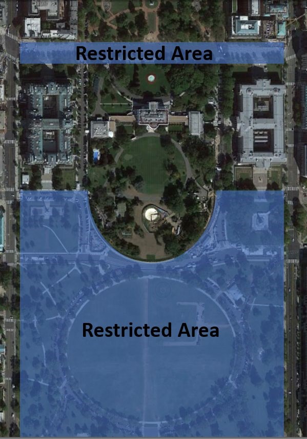 Closure Map for 6/13/2023 White House Juneteenth event