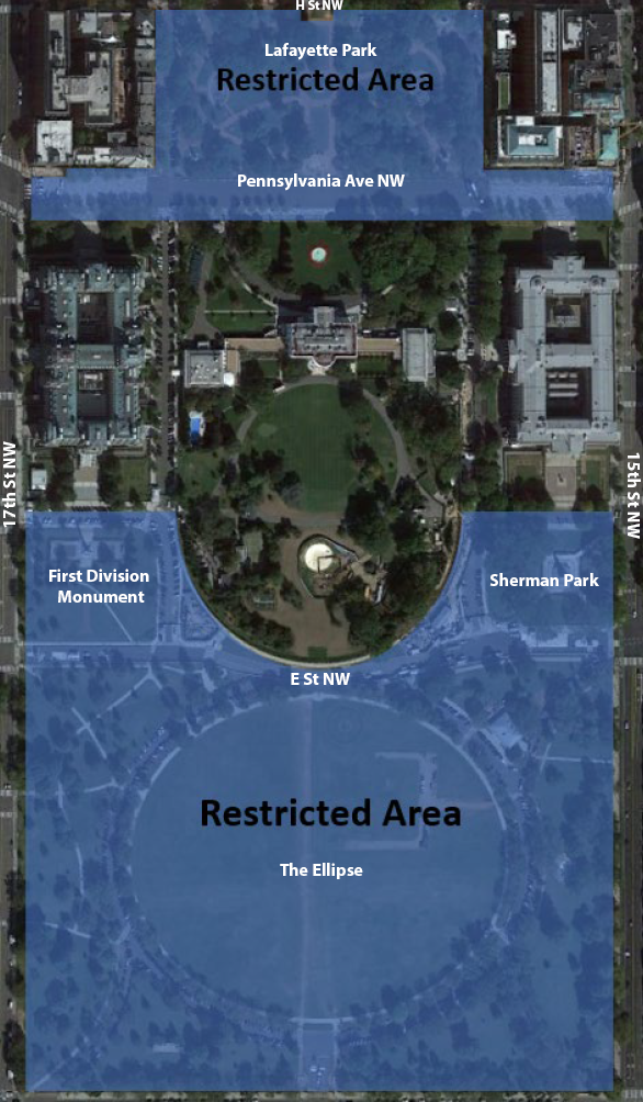 Map showing park closures related to the September 2026 State Visit from China