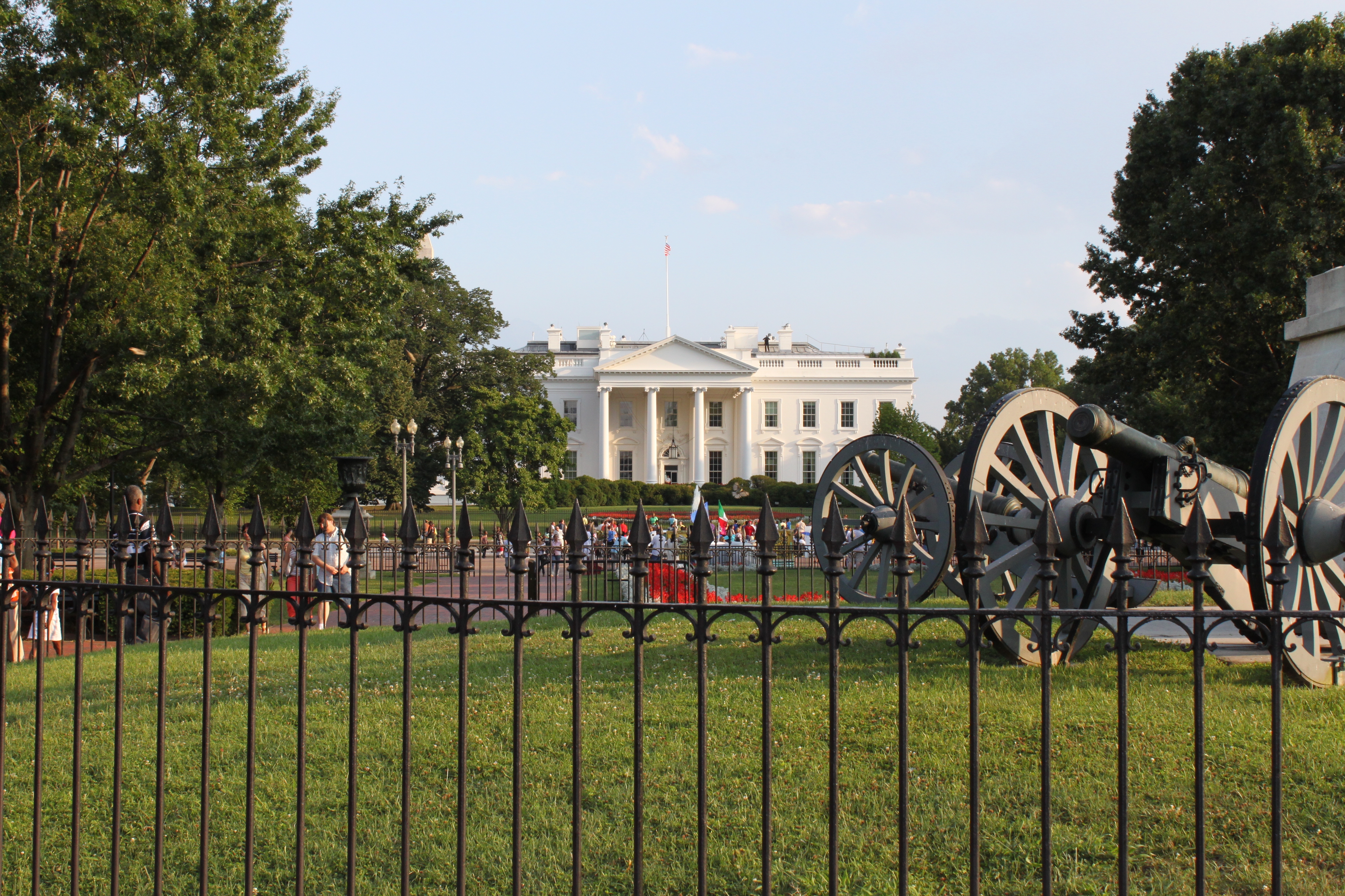View of the White House from Lafayette Park.