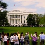Visitors on the South Lawn. Visitors on the South Lawn.