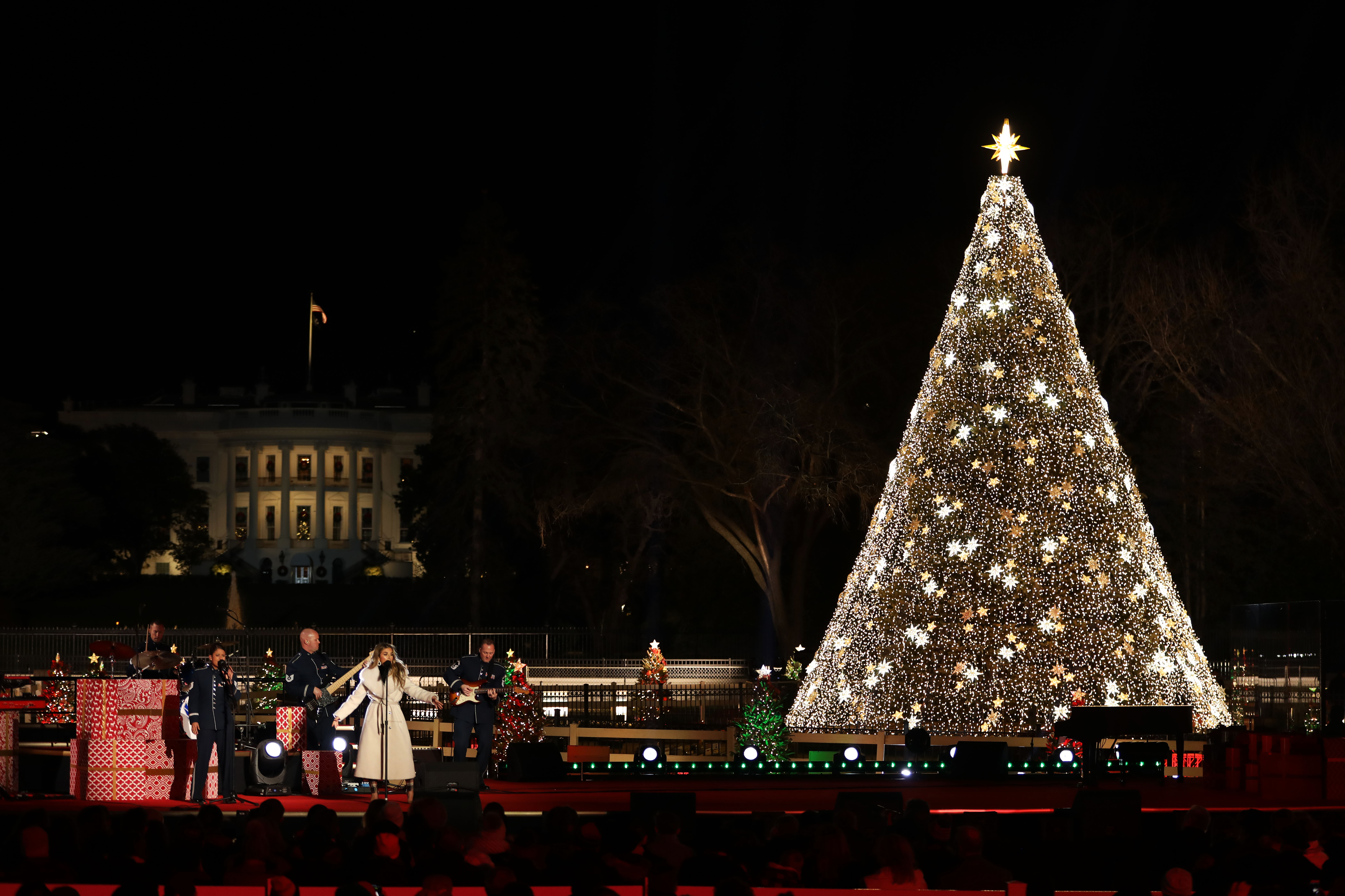 A star-studded stage will help light the National Christmas Tree for the  100th ceremony - President's Park (White House) (. National Park Service)