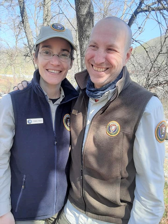 Two Whiskeytown volunteer photographers are all smiles.