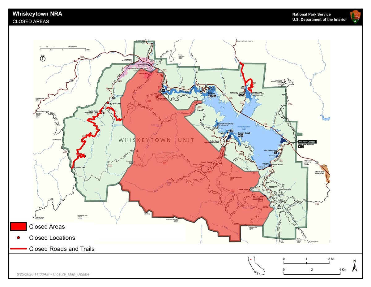 Temporary Closures due to the Carr Fire Whiskeytown National