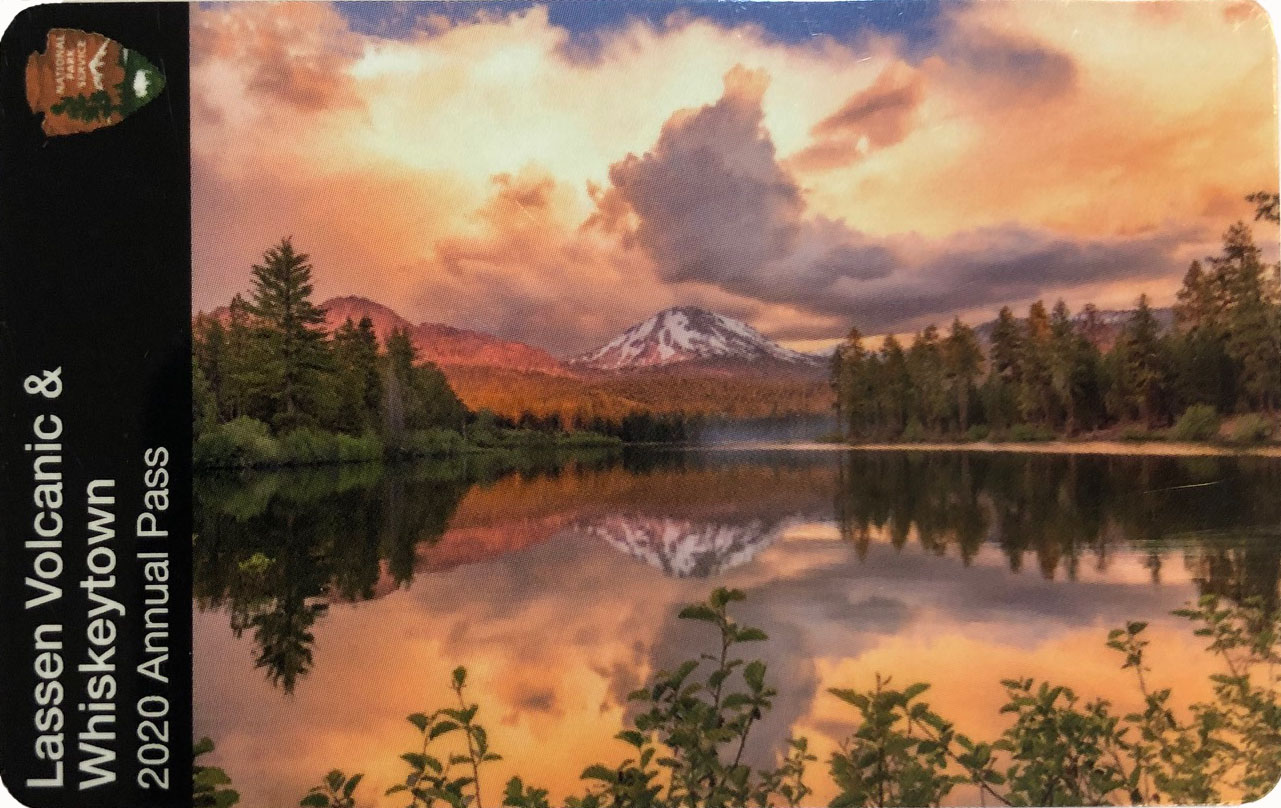 2020 Whiskeytown-Lassen annual pass with photo of Manzanita Lake. 2020 Whiskeytown-Lassen annual pass with photo of Manzanita Lake.