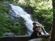 Visitors to Whiskeytown Falls.