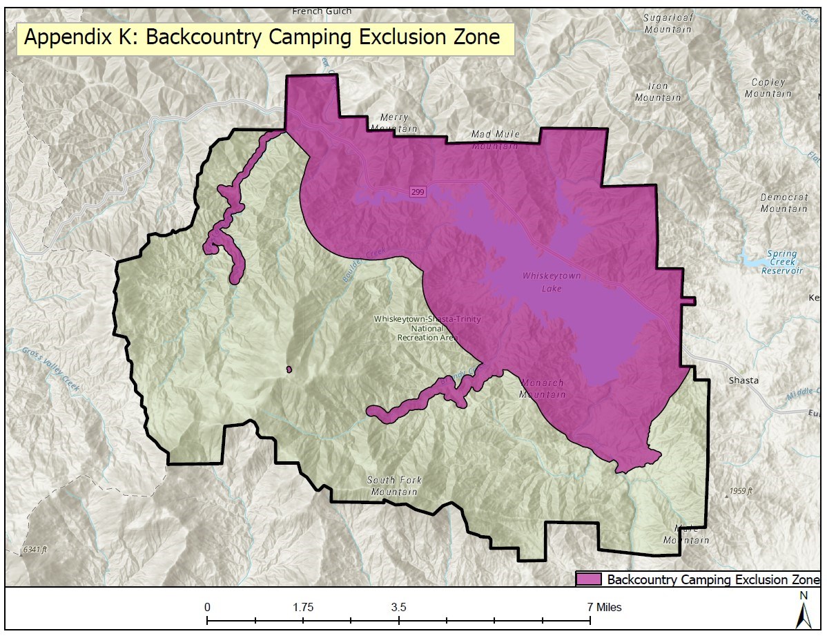 Whiskeytown Backcountry Map