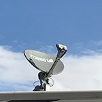 A satellite cable dish