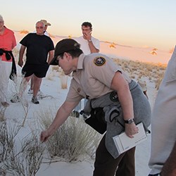 Volunteer leading a Sunset Stroll