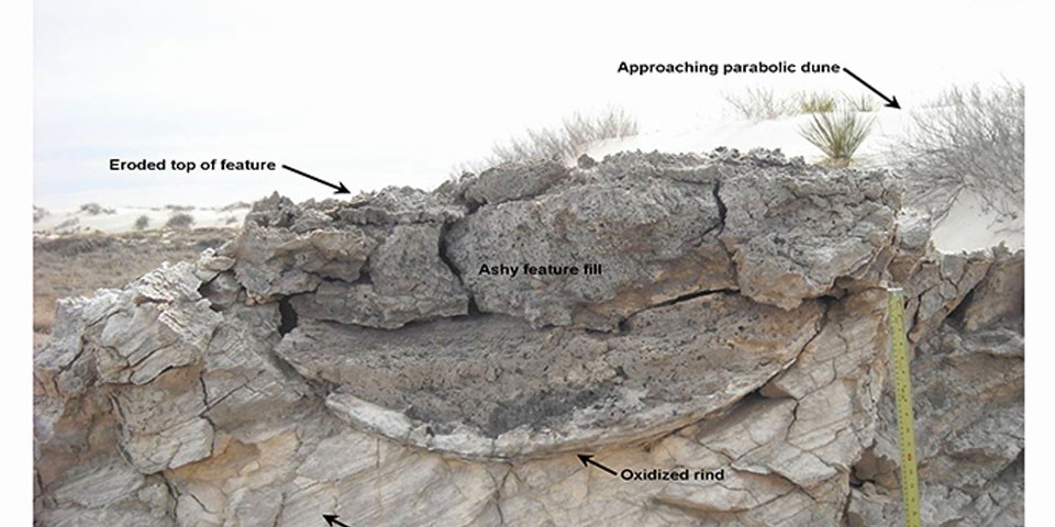 Cross section of a hearth feature