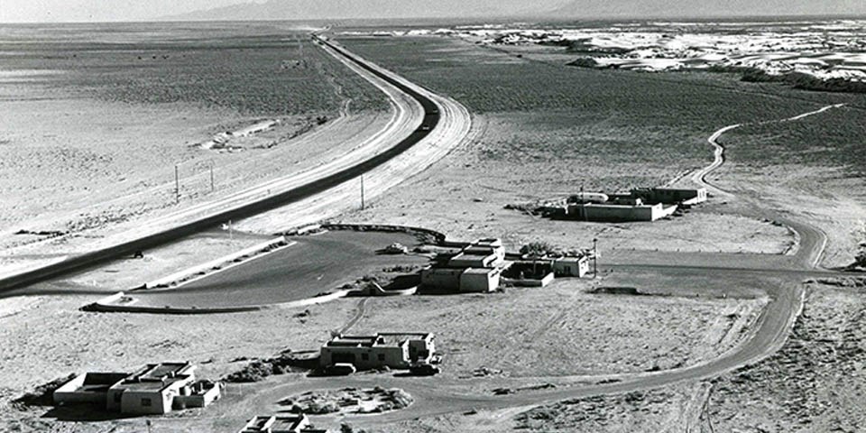 Historic aerial of visitor center