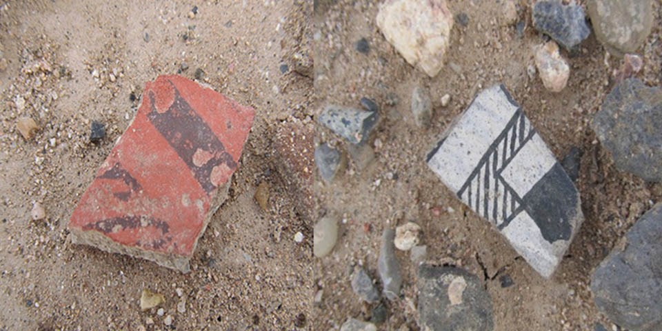 Jornada Mogollon pottery shards. Jornada Mogollon pottery shards.