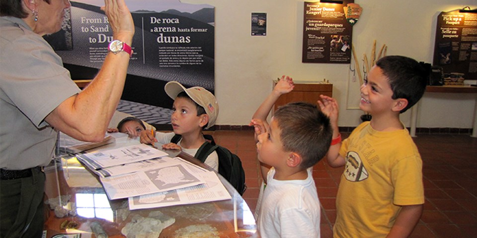 Park Ranger swearing in Junior Rangers