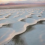 Aerial image of white sand dunes