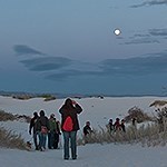 Hikers enjoying the full moon