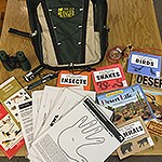 Backpack with booklets and activity sheets Backpack with booklets and activity sheets
