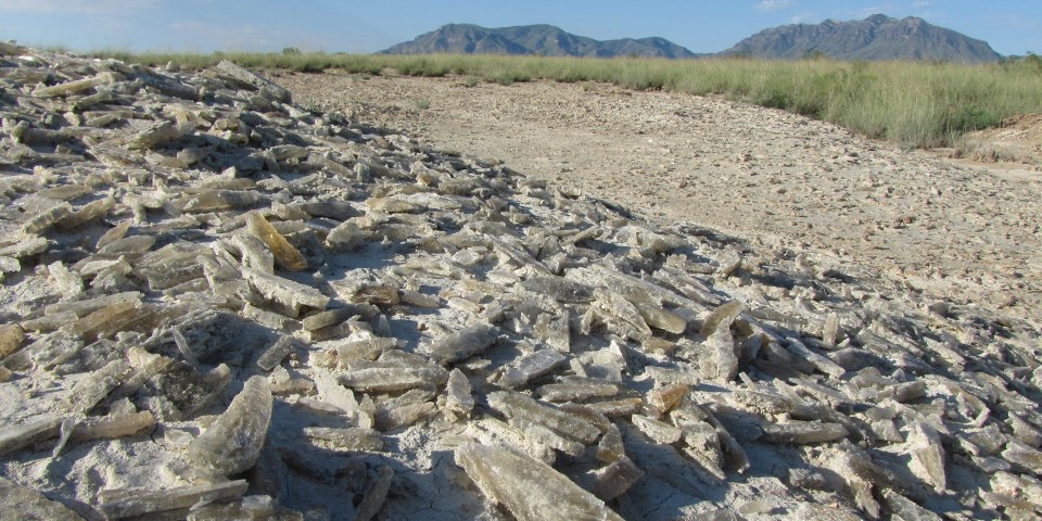 Crystals at Lake Lucero.
