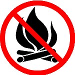 Graphic that shows not to make campfires.