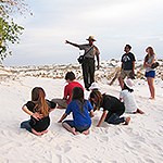 Park ranger leading a group of visitors