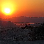 Sunset on the dunefield.
