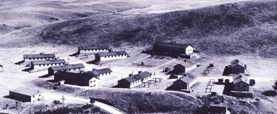 Historic aerial photograph of CCC camp