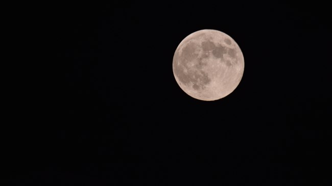 a full moon shines yellow and white surrounded by a black night sky