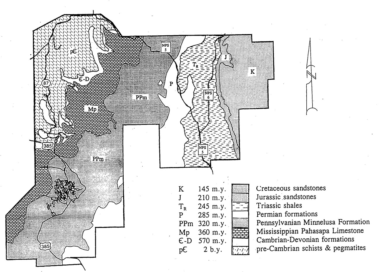 A geological map of Wind Cave National Park