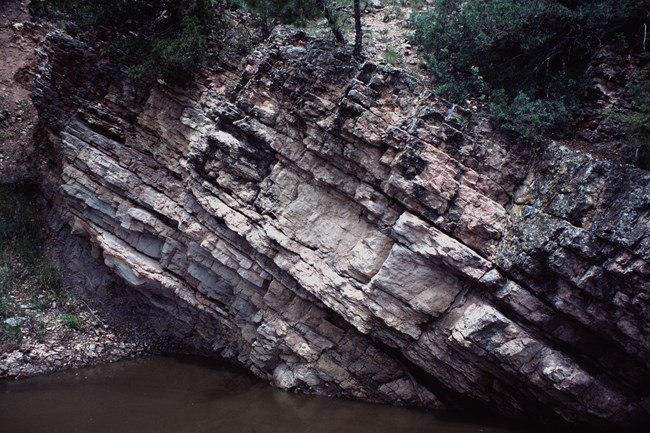 Sedimentary rock along Cold Brook Canyon