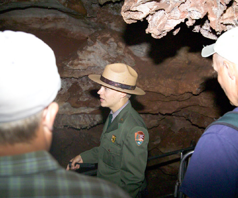Ranger leading tour in Wind Cave National Park.