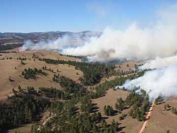 The Highland Creek prescribed fire in Wind Cave National Park in the fall of 2002.