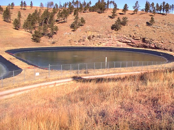 Current wastewater treatment evaporation lagoons.