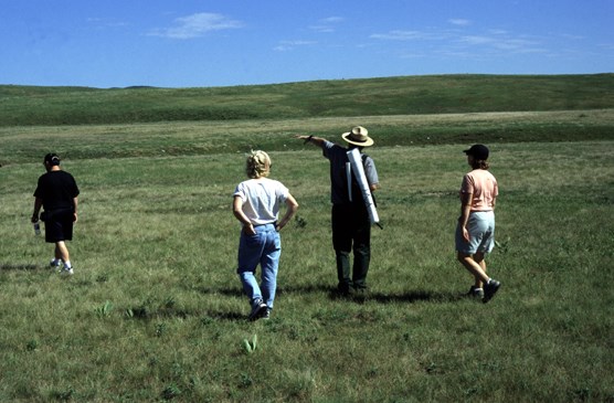 Park ranger leading a hike in Wind Cave National Park.