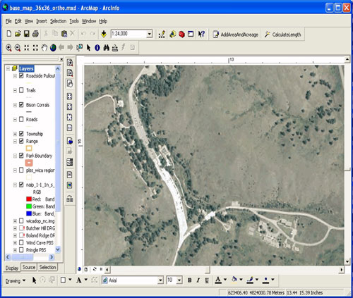 This image is a screen capture of the 2004 NAIP imagery in ArcMap