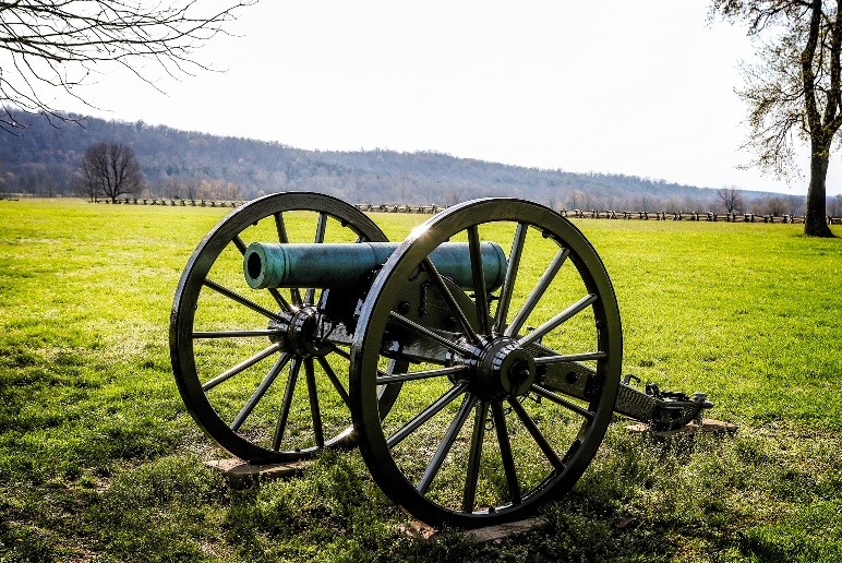 Civil War cannon in field Civil War cannon in field