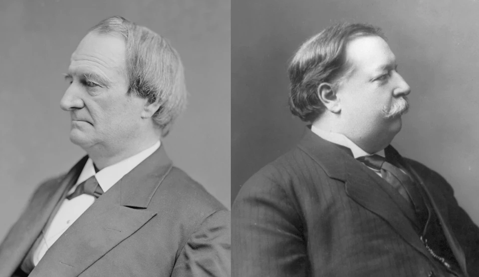 Father and Son Portrait of Alphonso Taft and William Taft seated