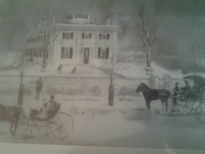 Taft house - Snow scene at Christmas