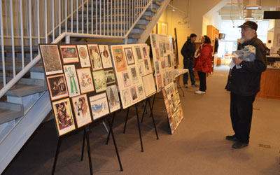 Holiday Card Exhibit in the visitor center.