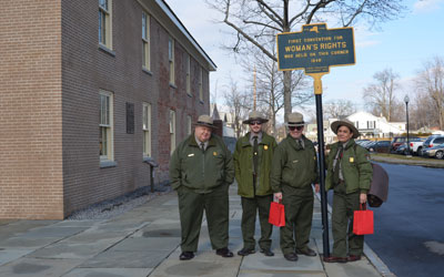 Rangers get ready to march in the parade.